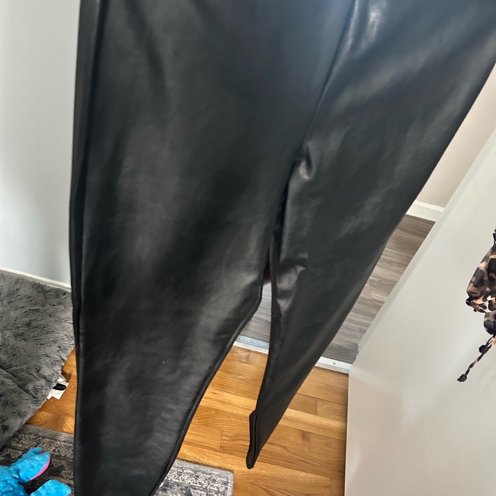 Black Faux Leather Pants Expeess